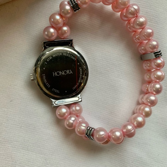 Honora Jewelry Honora Pearl Silvertone Stretch Bracelet Watch Poshmark